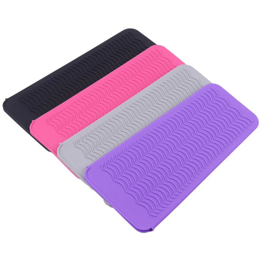 Heat Resistant Silicone Hair Styling Tool Mat And Pouch