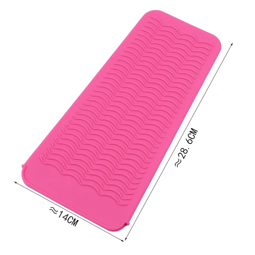 Heat Resistant Silicone Hair Styling Tool Mat And Pouch