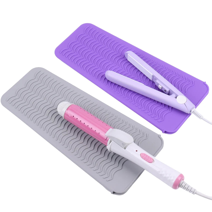 Heat Resistant Silicone Hair Styling Tool Mat And Pouch